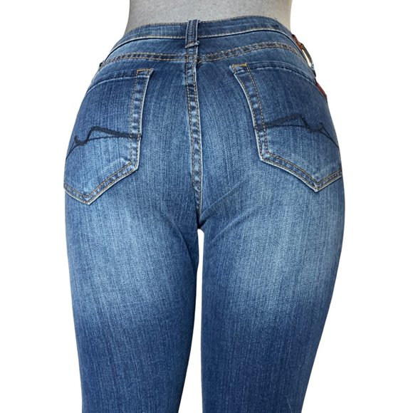 7 For All Mankind Standard Womens Jeans Tag 12 Blue Straight Leg Mid-Rise W25L27 - Picture 1 of 12